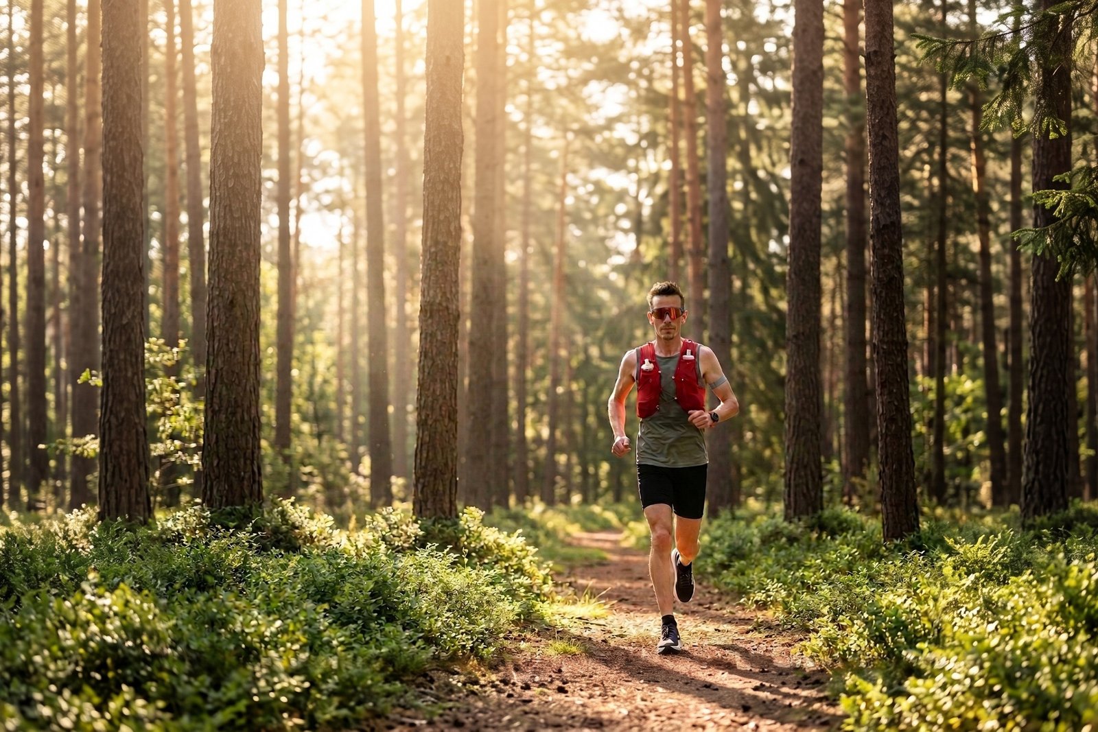 Ruud hardlopend met een hardloopvest, op weg naar duurtraining